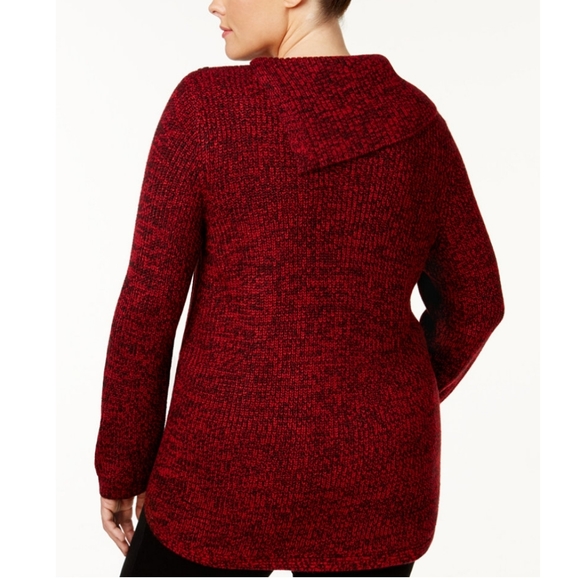 Style&co. Plus size envelope collar marled sweater - Picture 2 of 8